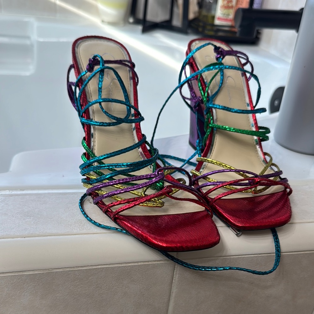 Colorful Strappy Women's Heels